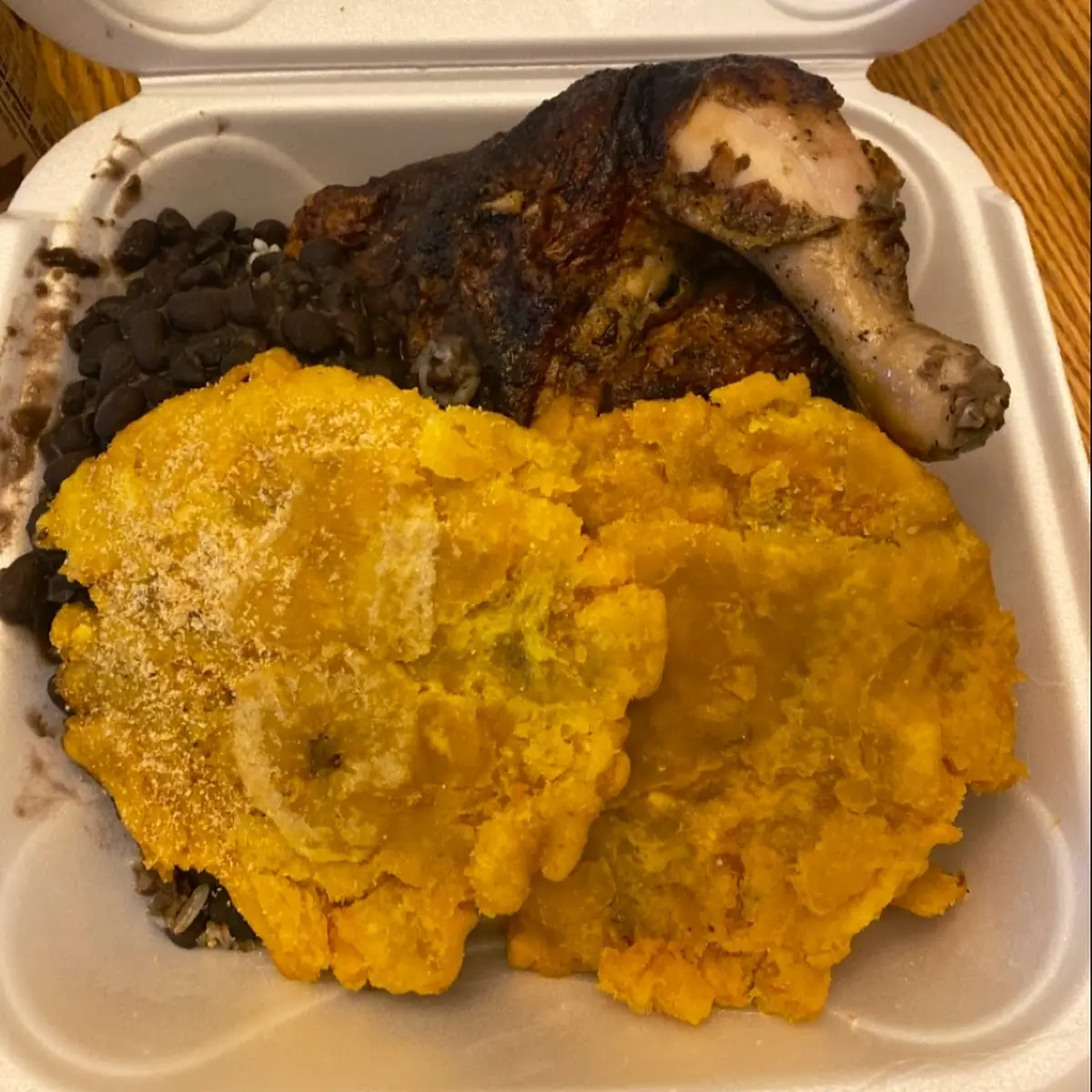 Half Chicken with Rice Beans and Plantains