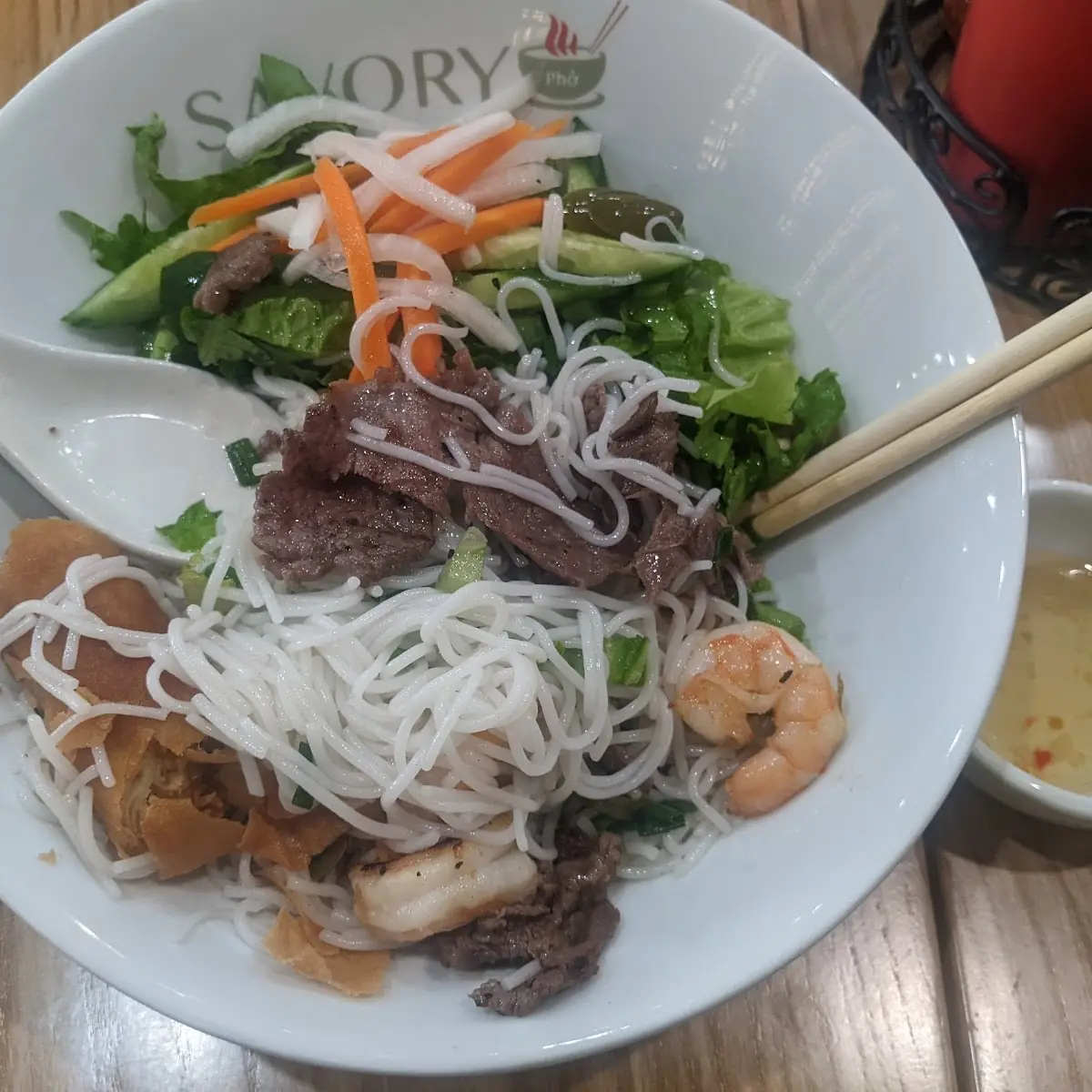 Beef Vermicelli and Shrimp