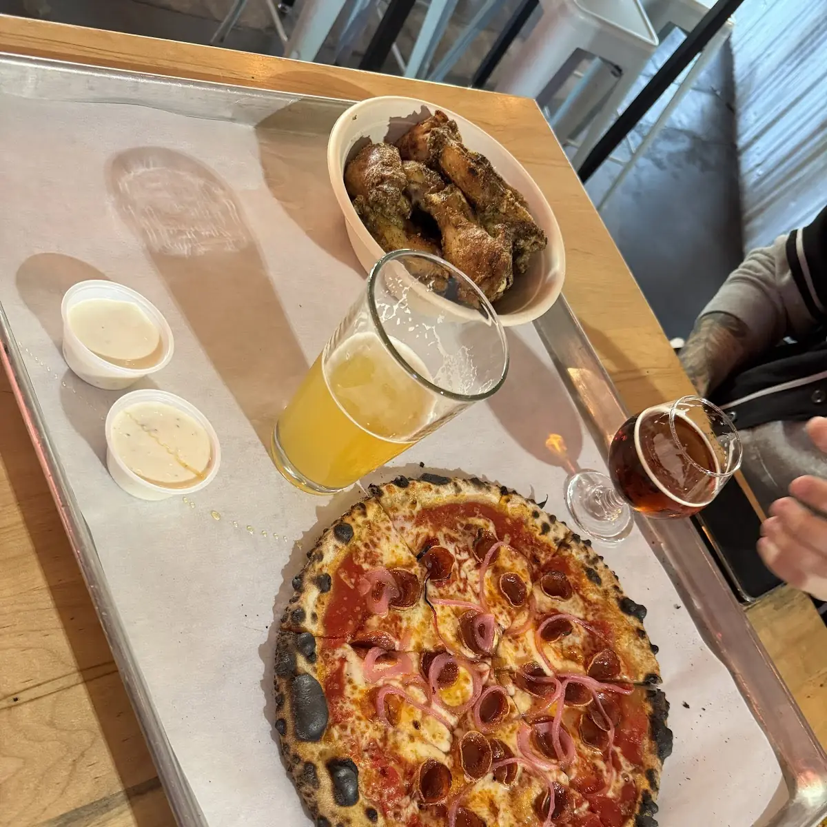 Pepperoni Pizza and Lemon Pepper Wings