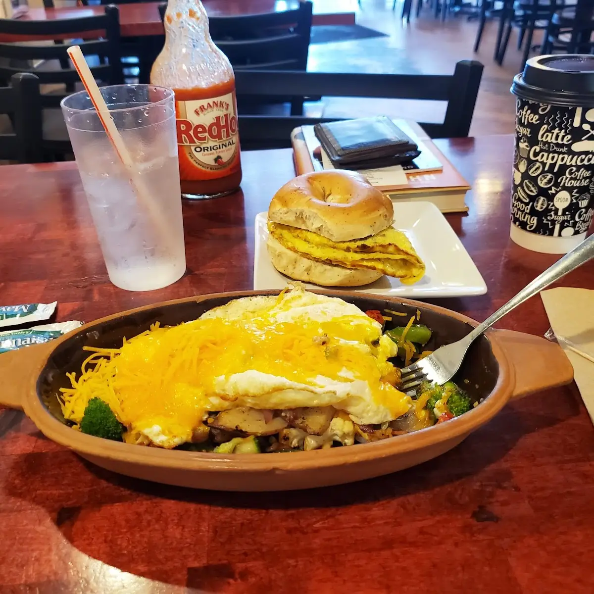 Everything Skillet Sausage Egg and Cheese Bagel