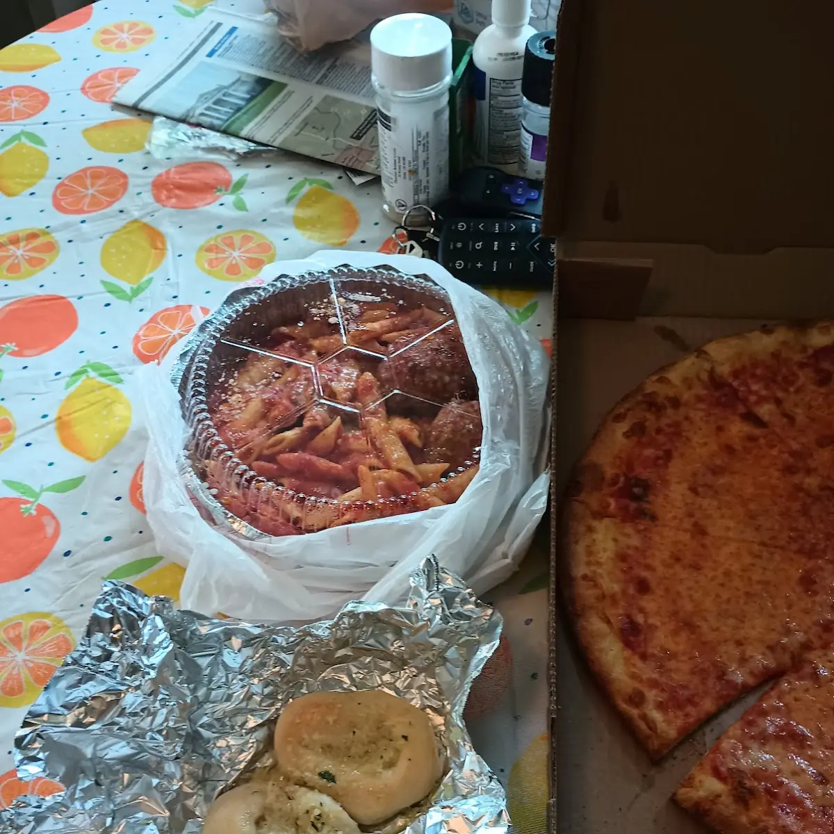 Cheese Pizza and Ziti