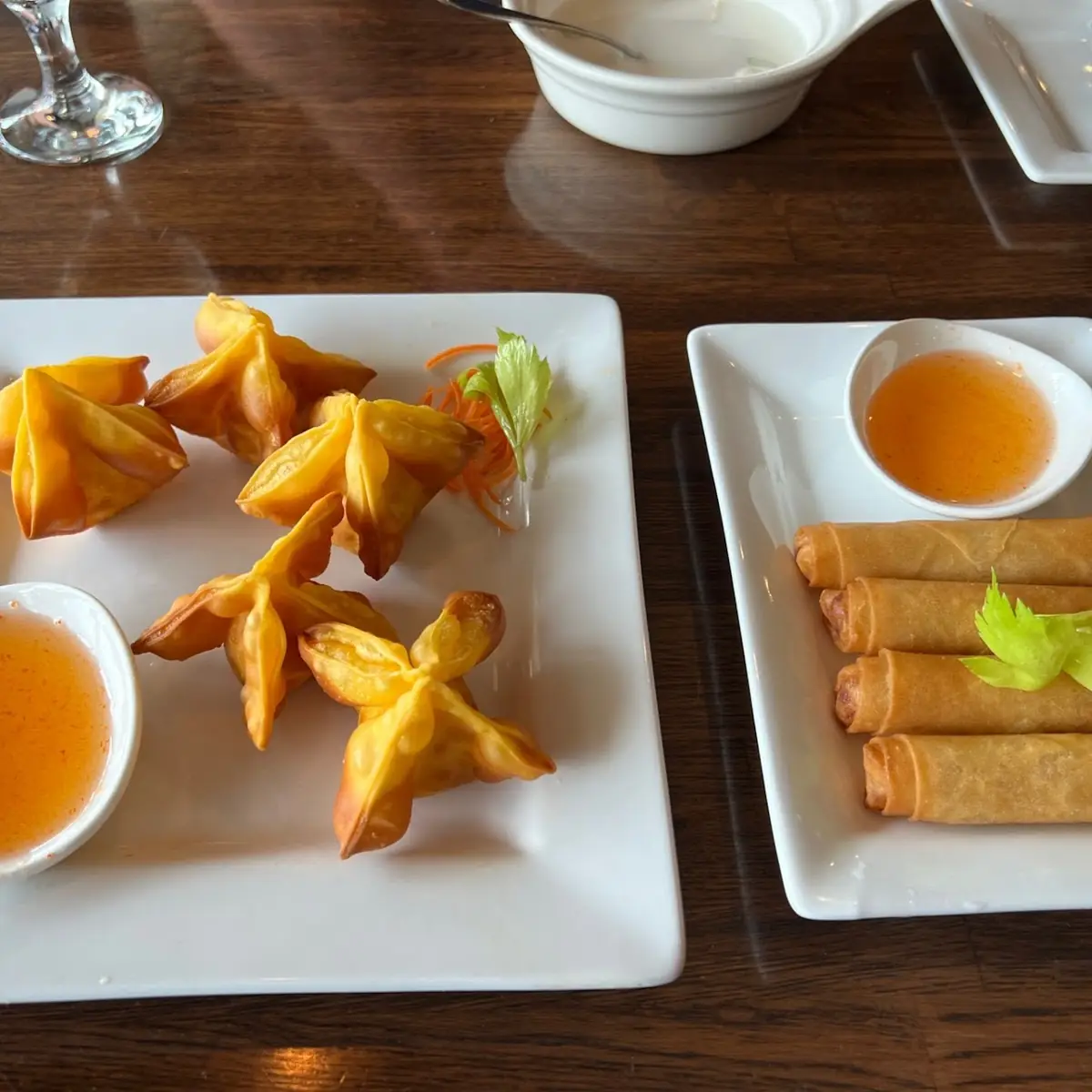 Crab Rangoon and Spring Rolls