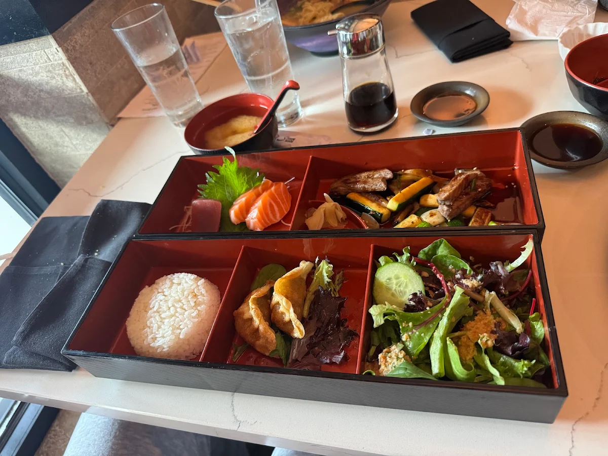 Salmon Teriyaki and Sashimi Bento