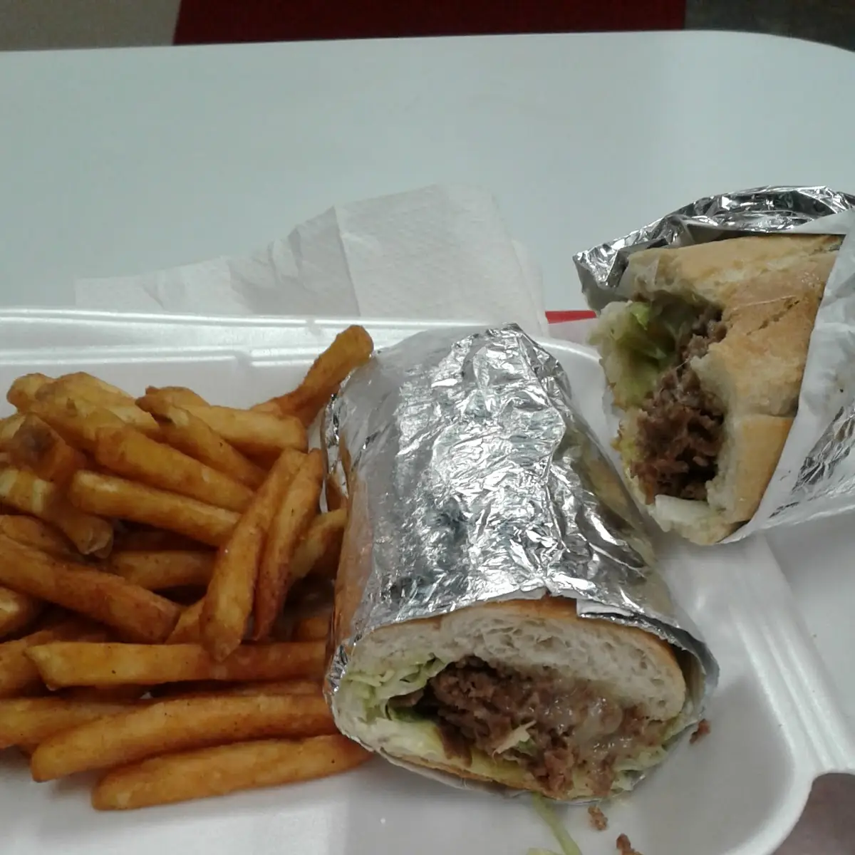 Cheese Steak and Fries