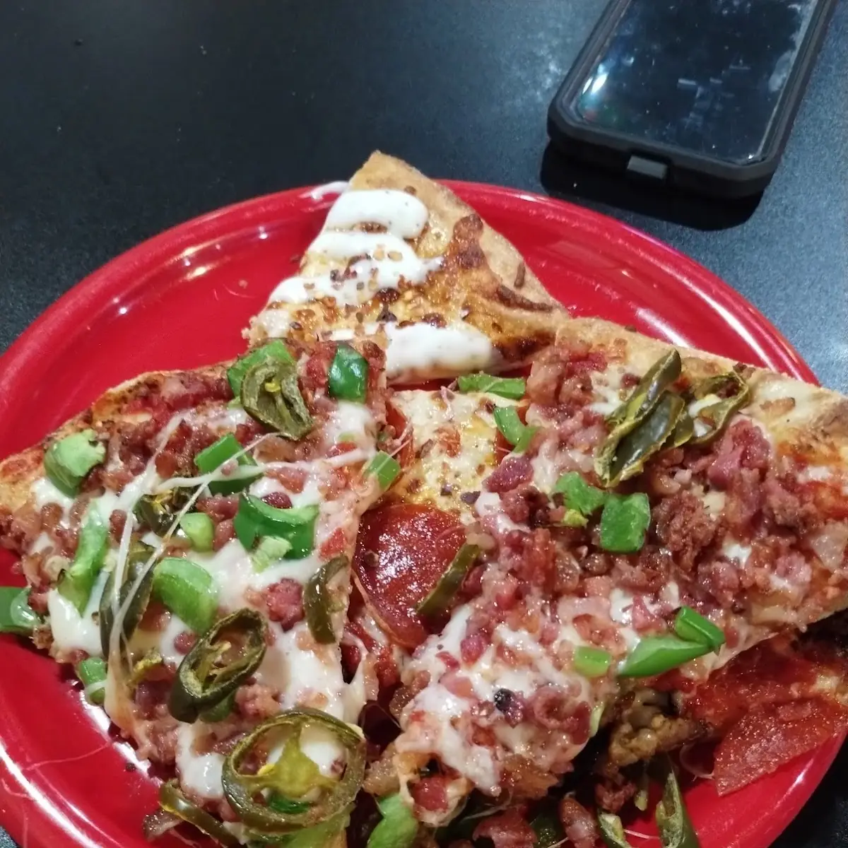 Double Bacon Jalapeno Green Peppers Pizza