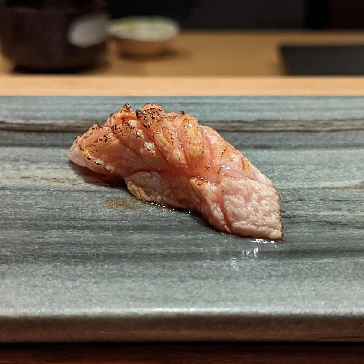 Seared Salmon Belly Nigiri Sushi