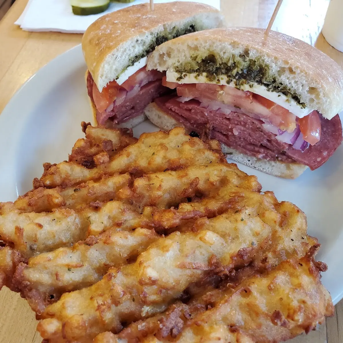 Salami Cream Cheese & Pesto Sandwich