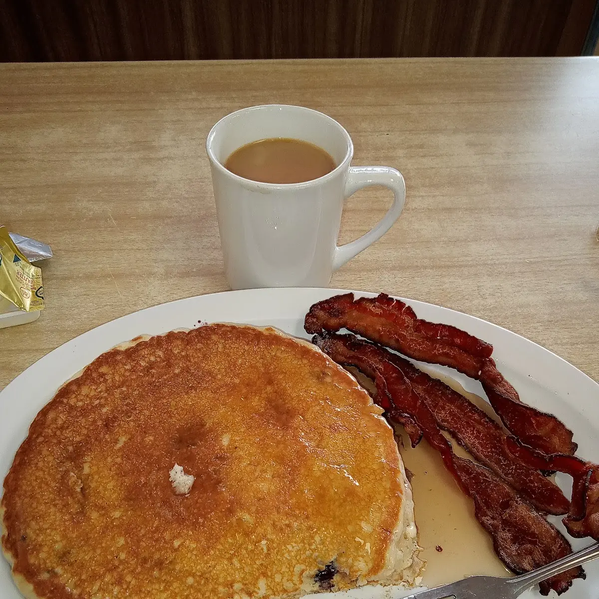 Blueberry Pancakes and Extra Crispy Bacon