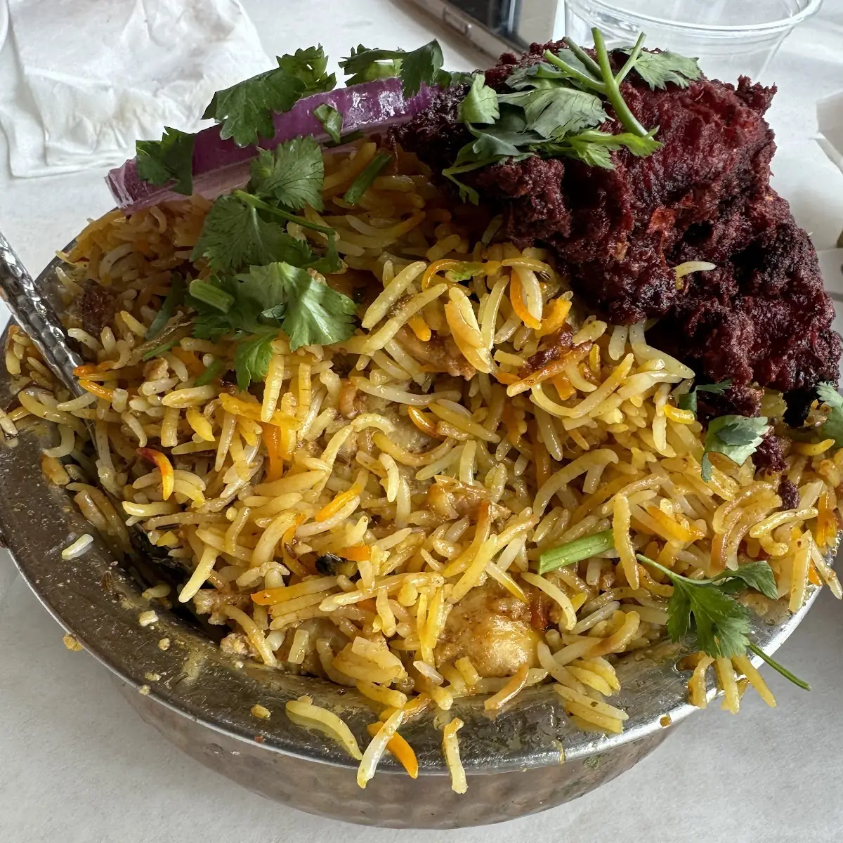 Chicken Biryani with Naan and Gulab Jamun