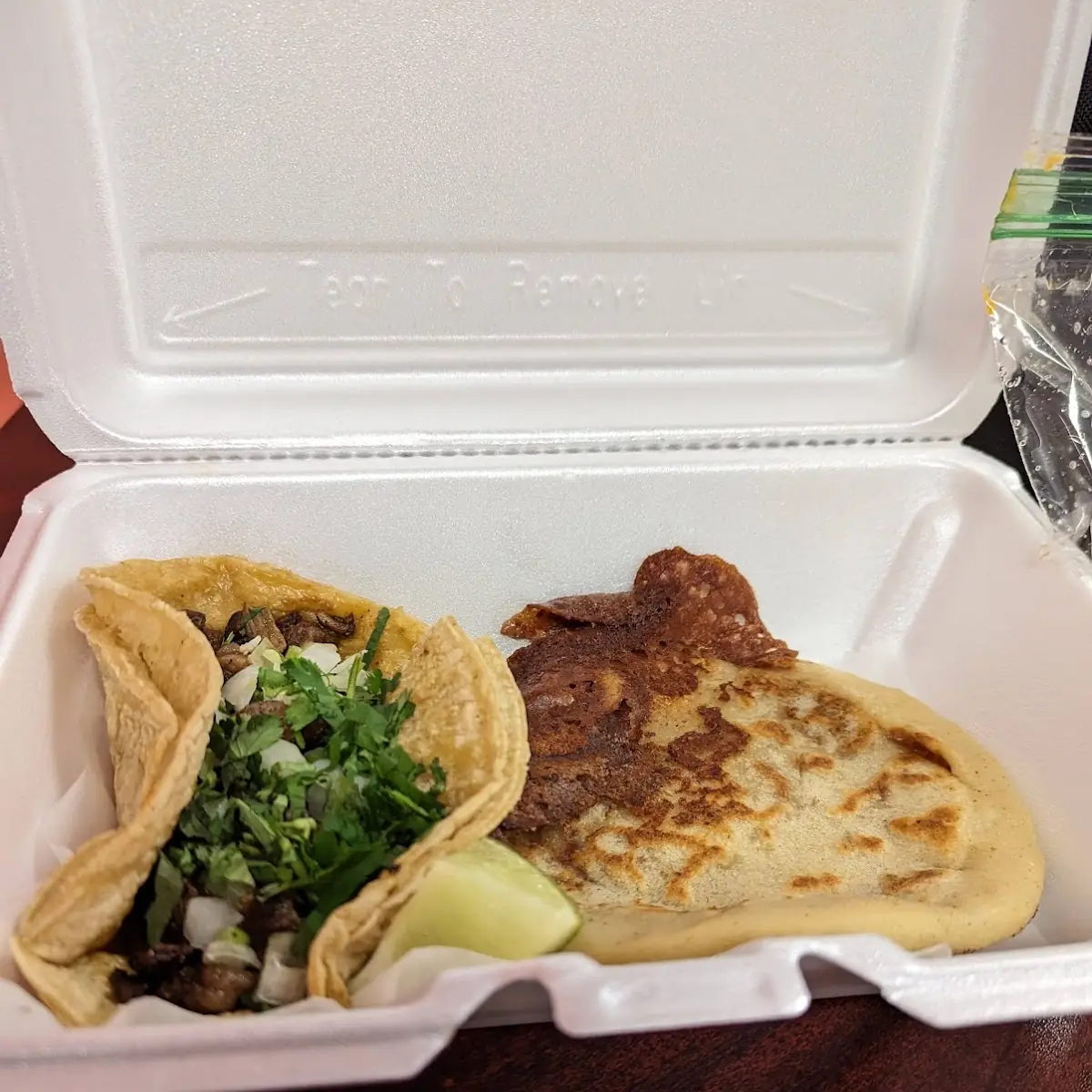 Beef Taco and Pupusas