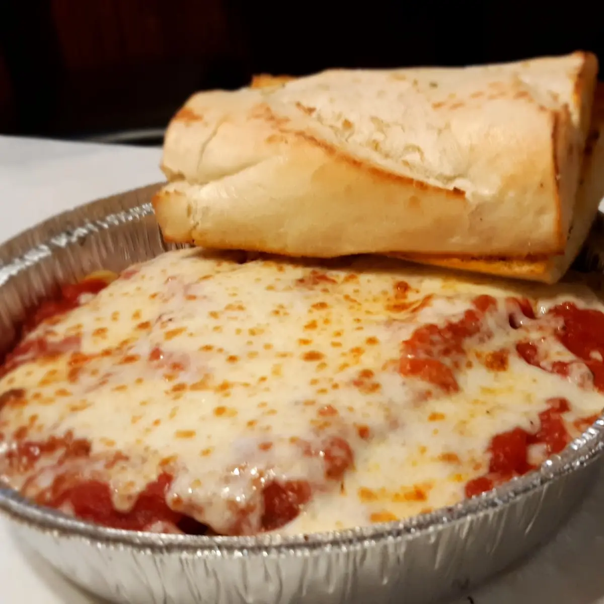 Chicken Parmesan with Garlic Bread