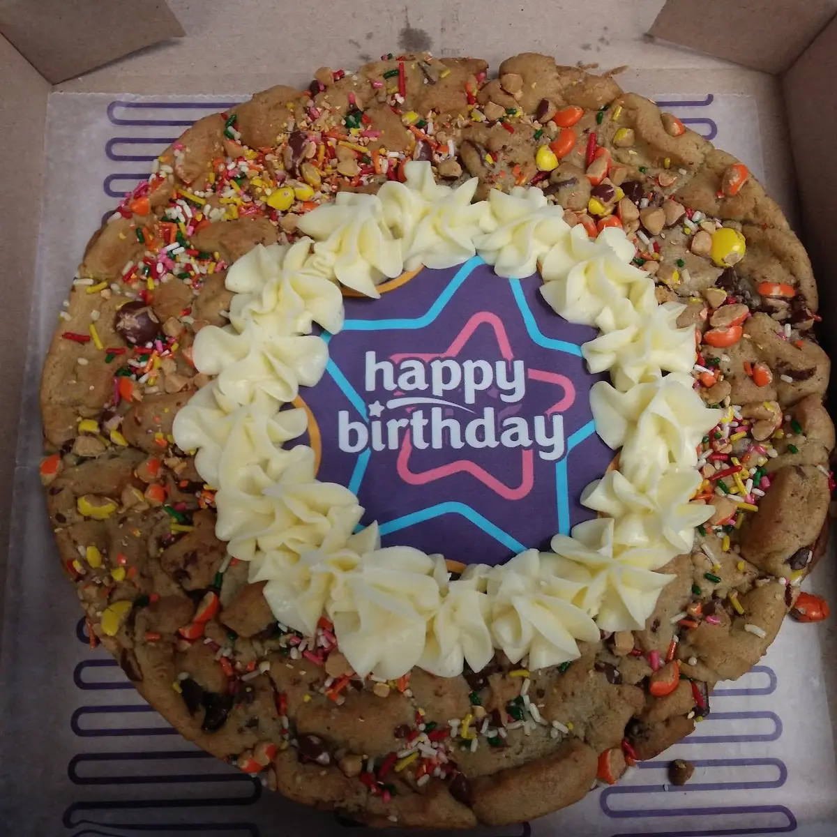 10 Inch Cookie Cake with Happy Birthday Image