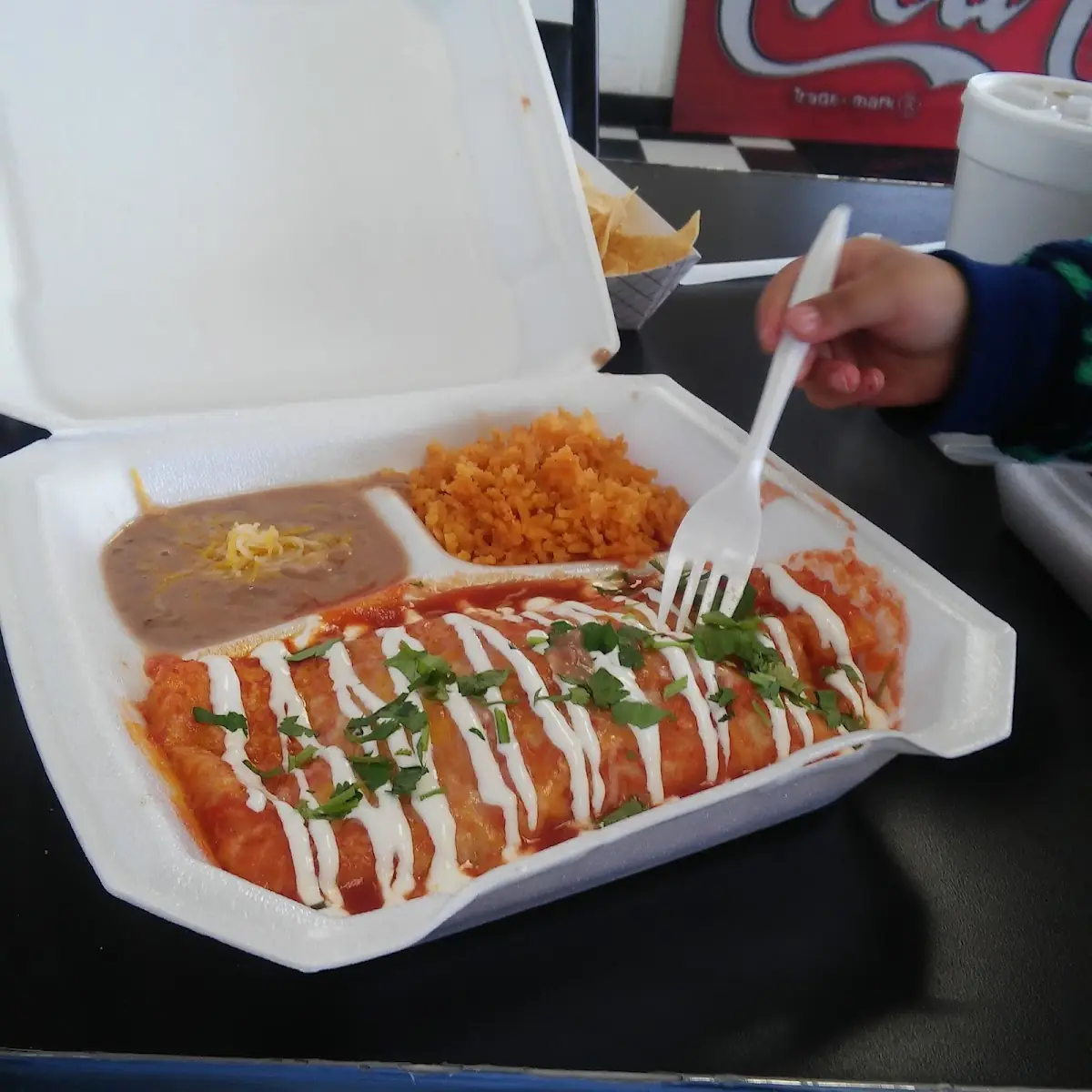 Wet Burrito with Beans and Rice