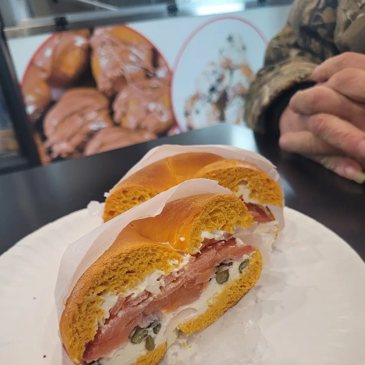 Egg Bagel with Lox and Cream Cheese