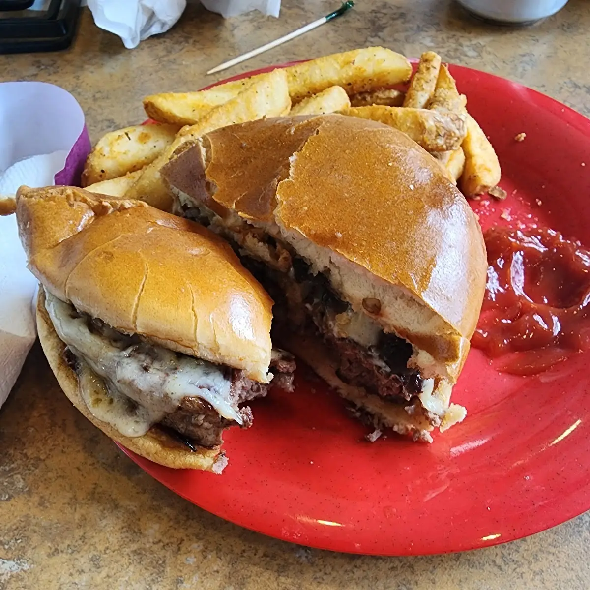 Bison Mushroom Swiss Burger