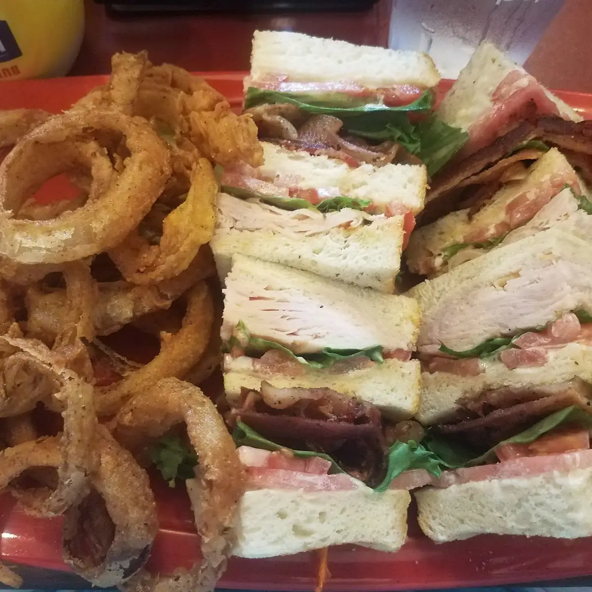 Ham and Cheese with Onion Rings