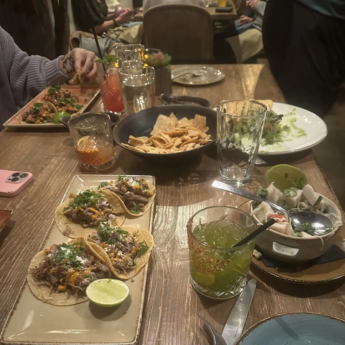 Carnitas Tacos and Ceviche