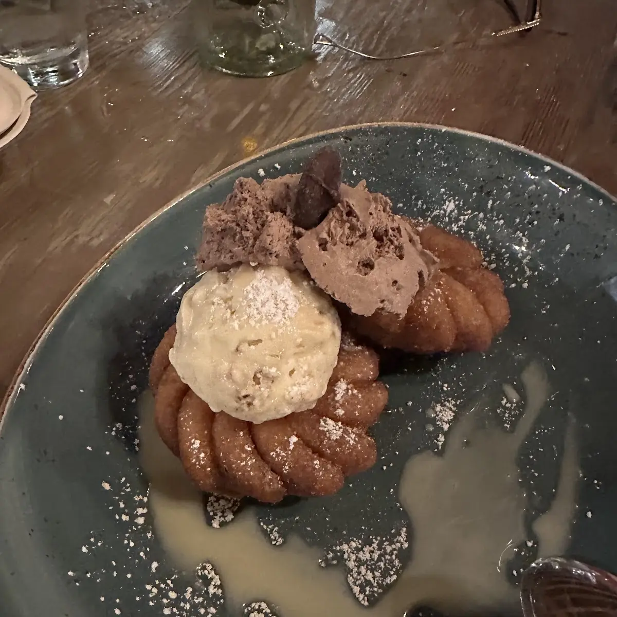Churros Donut with Vanilla Ice Cream