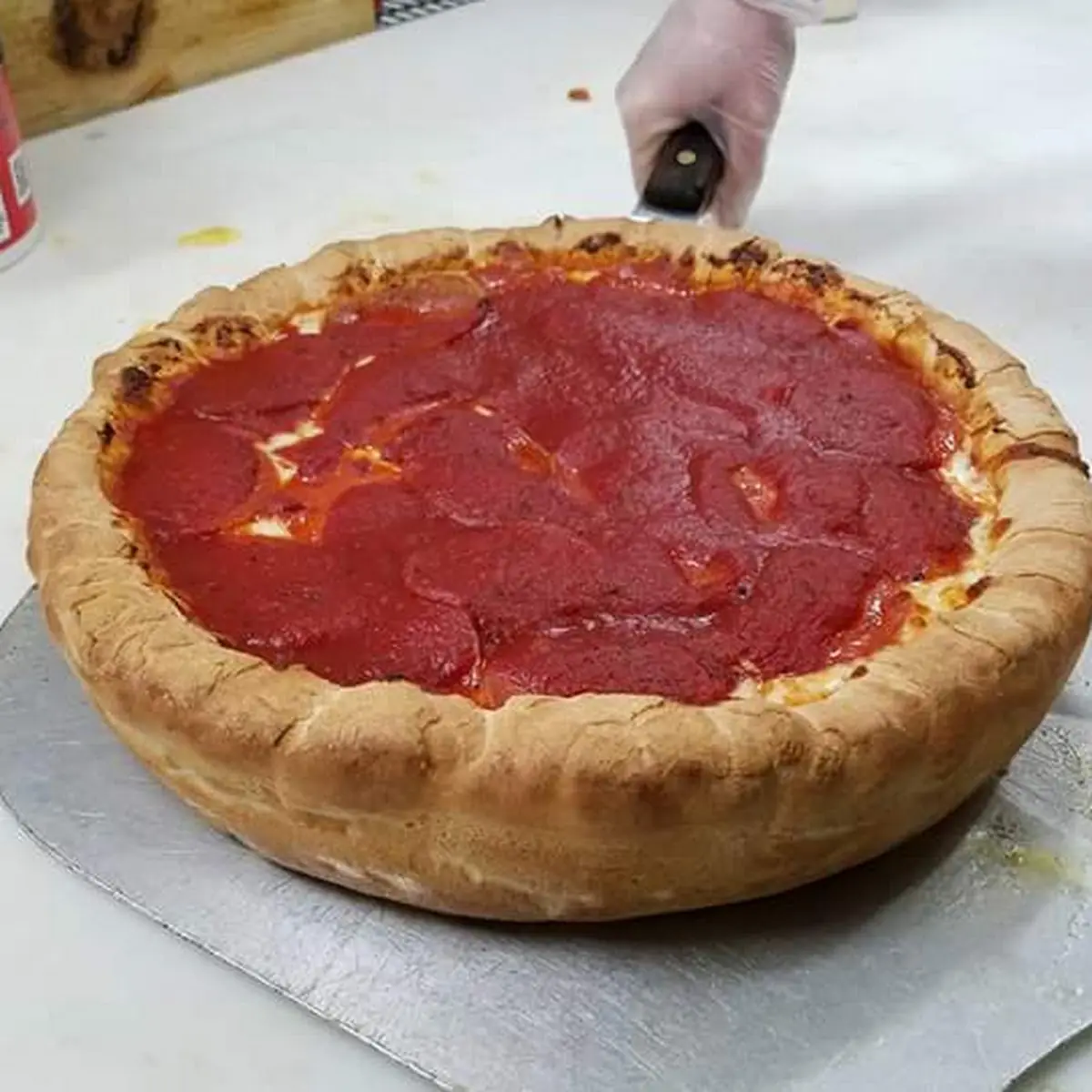 Deep Dish Pepperoni Pizza