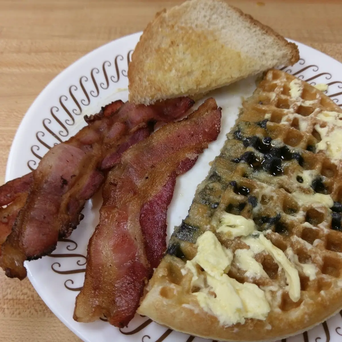 Sausage Egg & Cheese Classic Waffle with Bacon