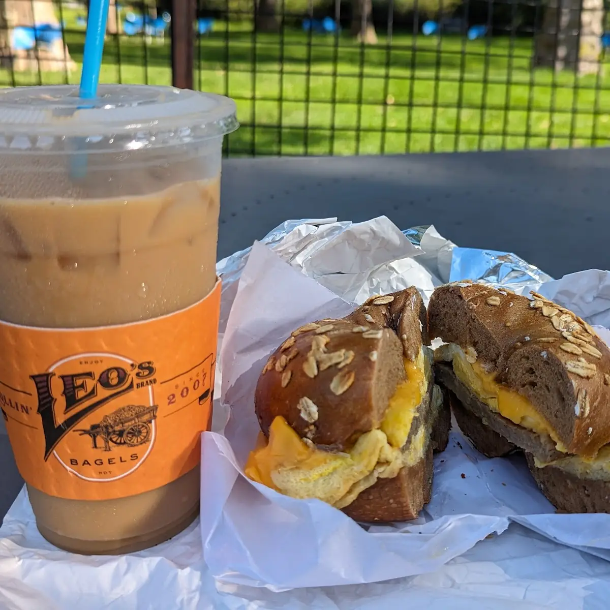 Sausage Egg and Cheese on Multigrain Bagel
