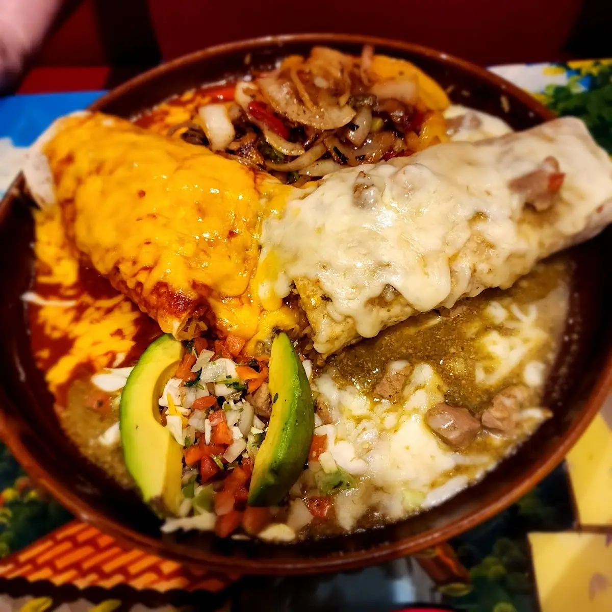 Green and Red Burrito Mexicano
