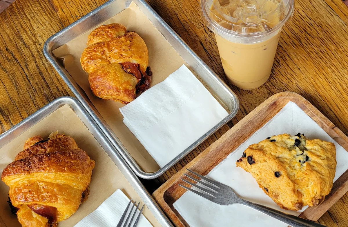 Ham Cheese Croissant and Blueberry Scone