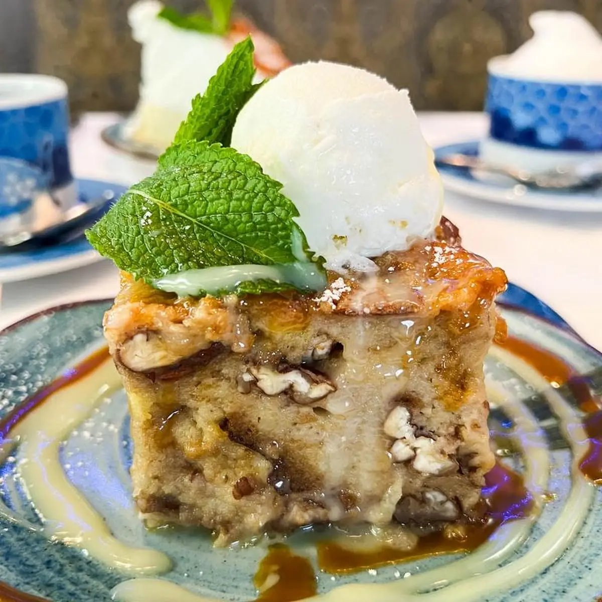 Nut & Pear Bread Pudding