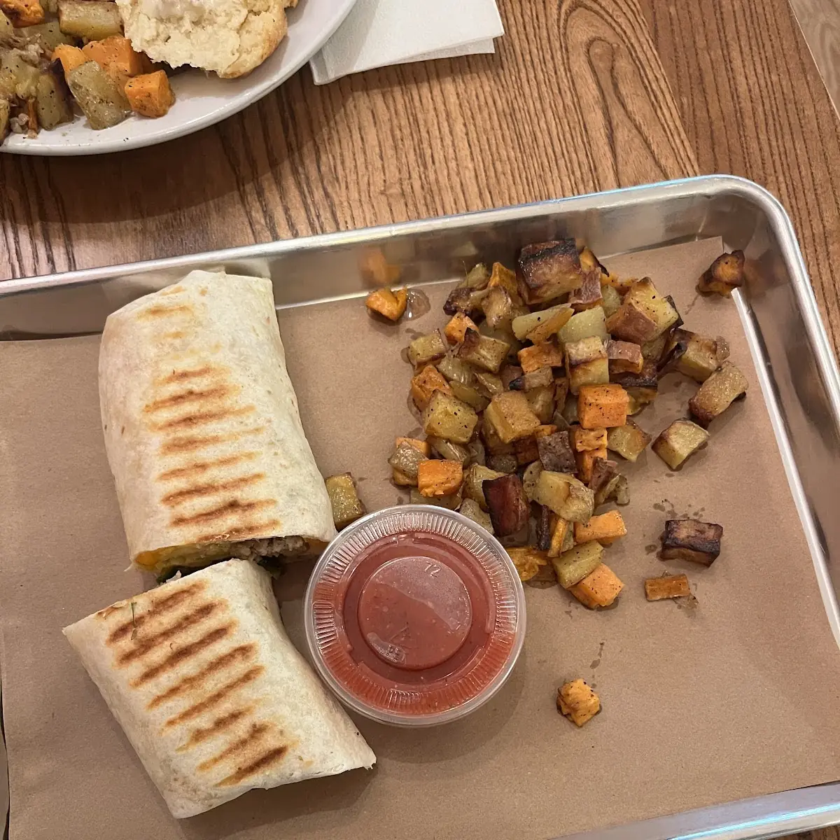 Veggie Wrap and Potatoes