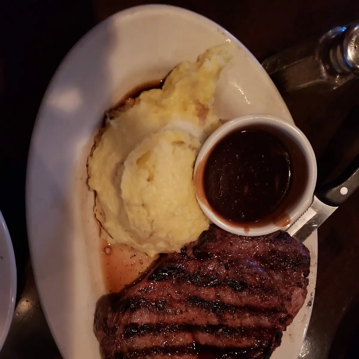 KC Strip Steak with Mashed Potatoes