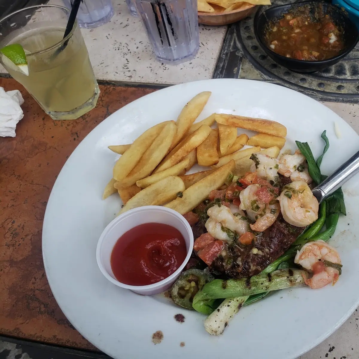 Flat Iron Steak with Shrimp