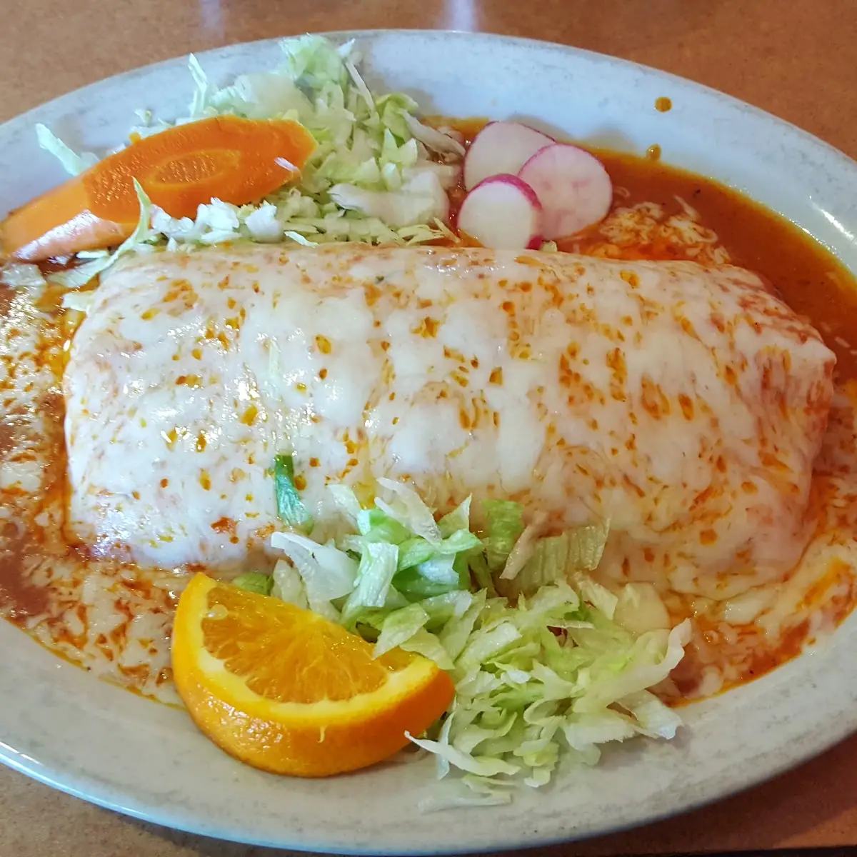 Shredded Beef Enchilada Style Burrito