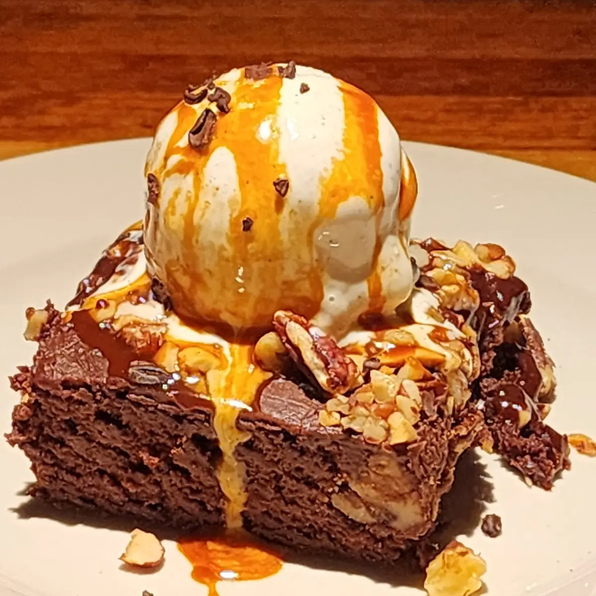 Brownie with Vanilla Ice Cream