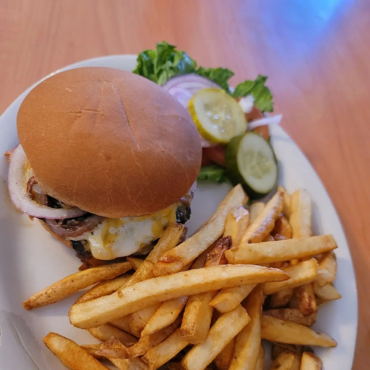 Cheese Burger and Fries