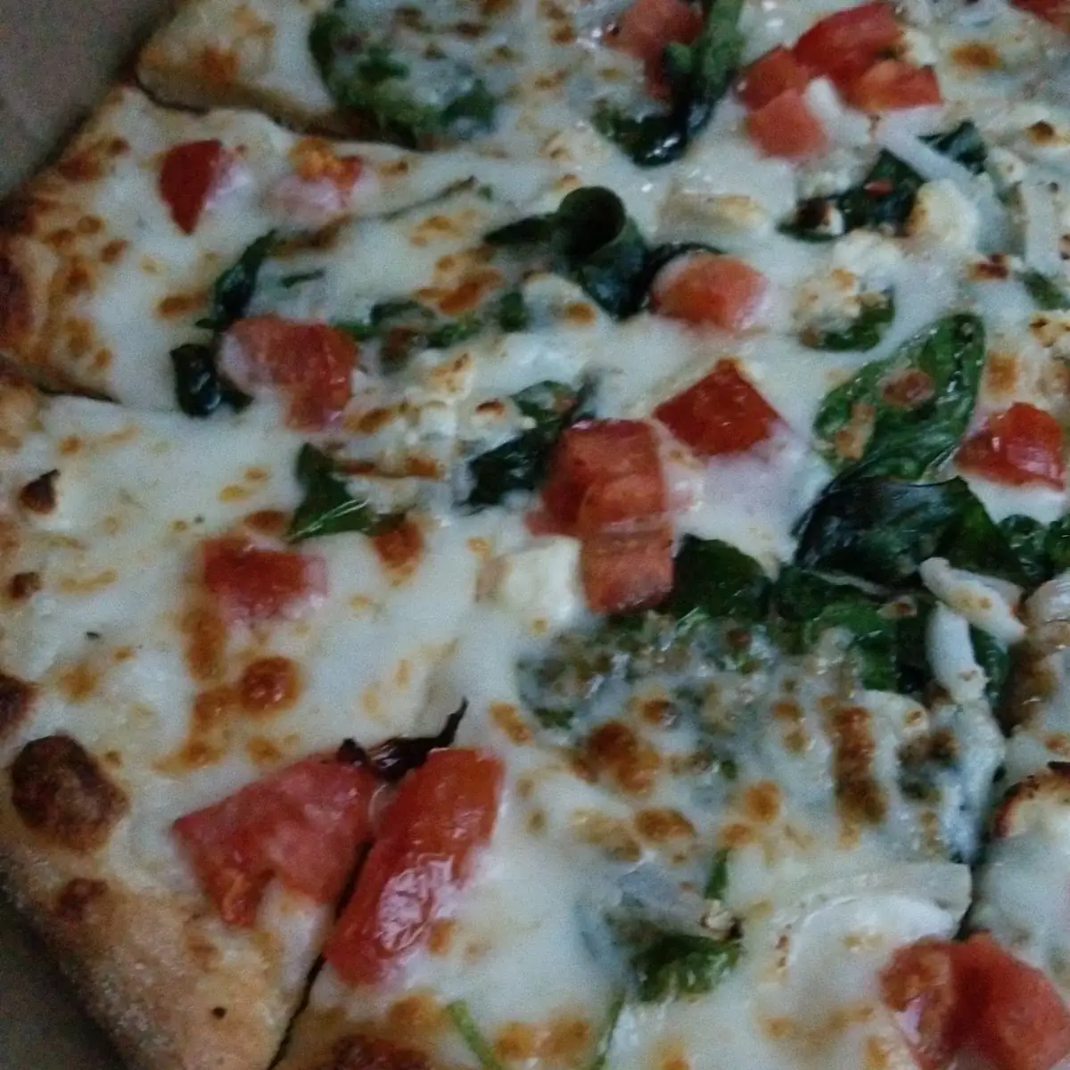 Spinach and Feta Thin Crust Pizza