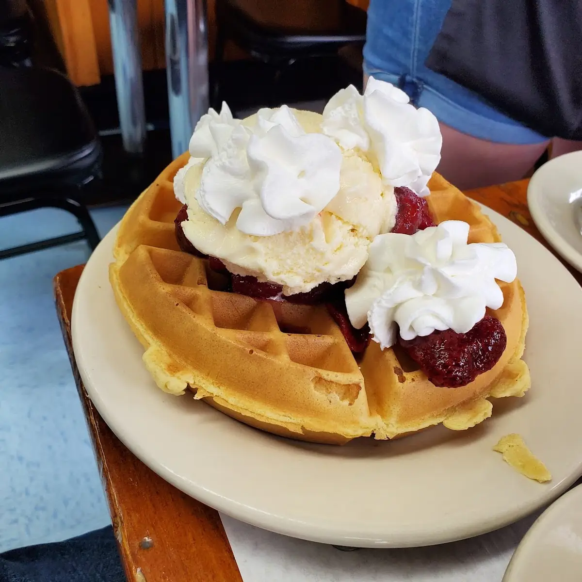 Belgian Waffle with Ice Cream