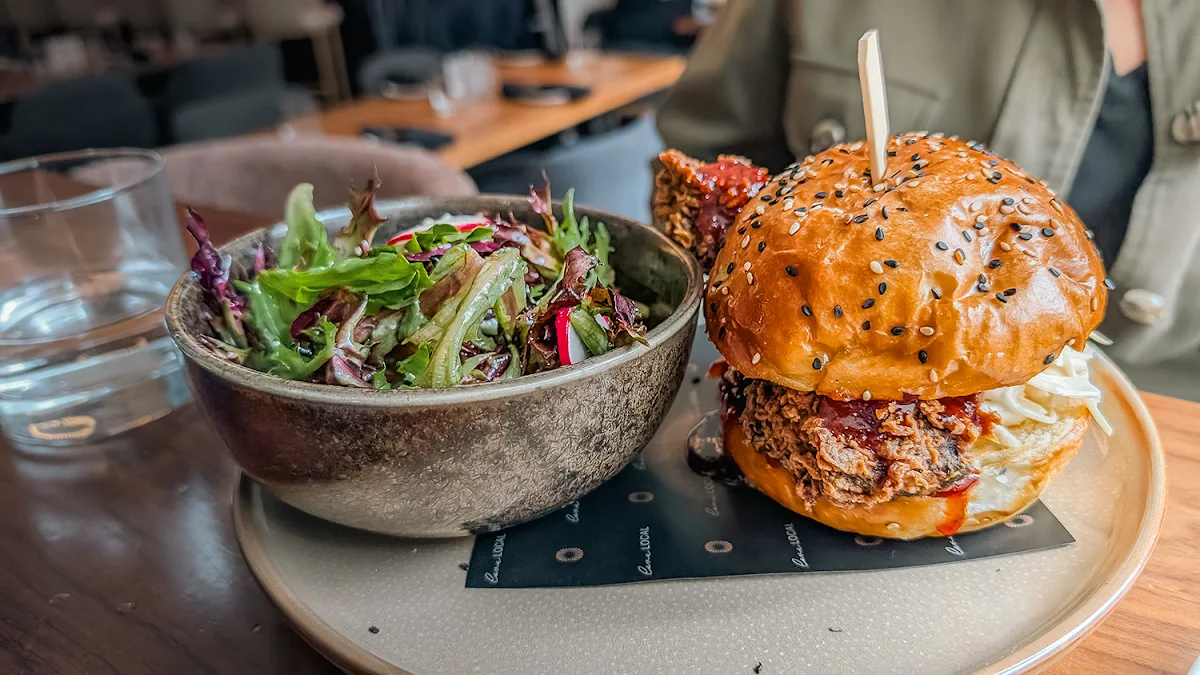 Korean Chicken Sandwich and Salad, radius® on Brant