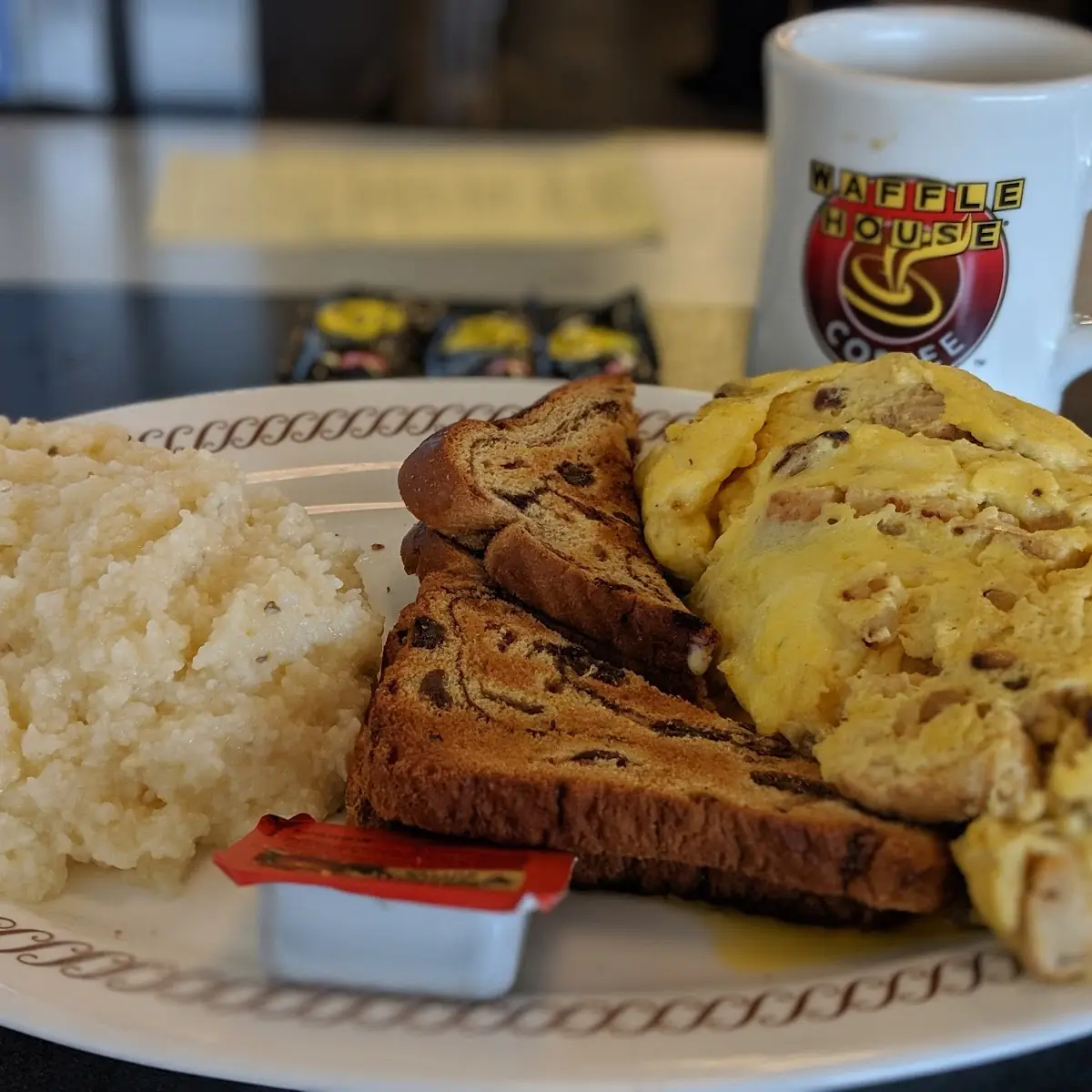 Cheese N' Eggs with Raisin Toast
