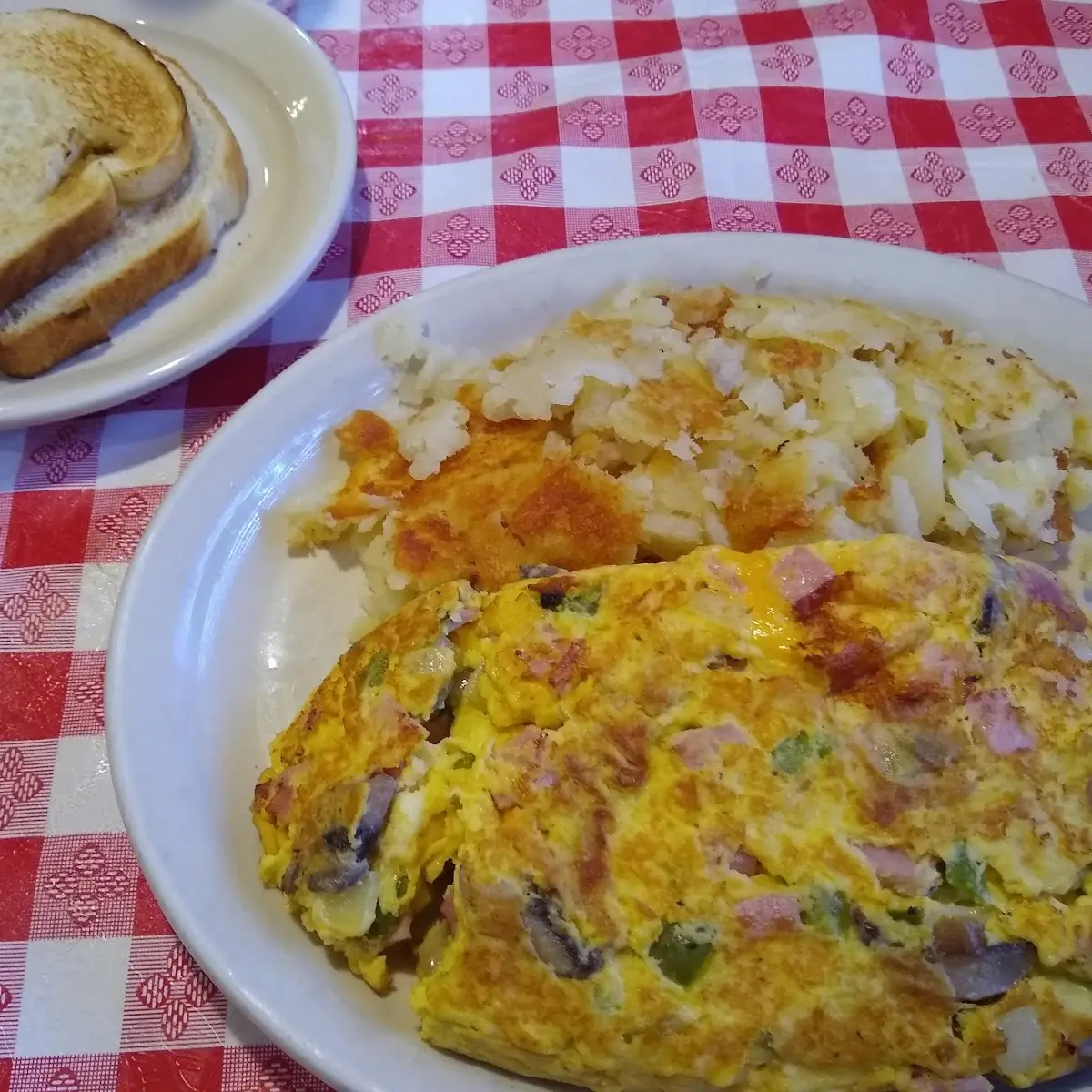 Crispy Hash Browns and Scrambled Eggs