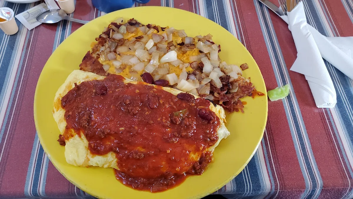 3 eggs with 8” of New York strip steak served with choice of homemade hash browns or chopped home fries, toast and jelly.