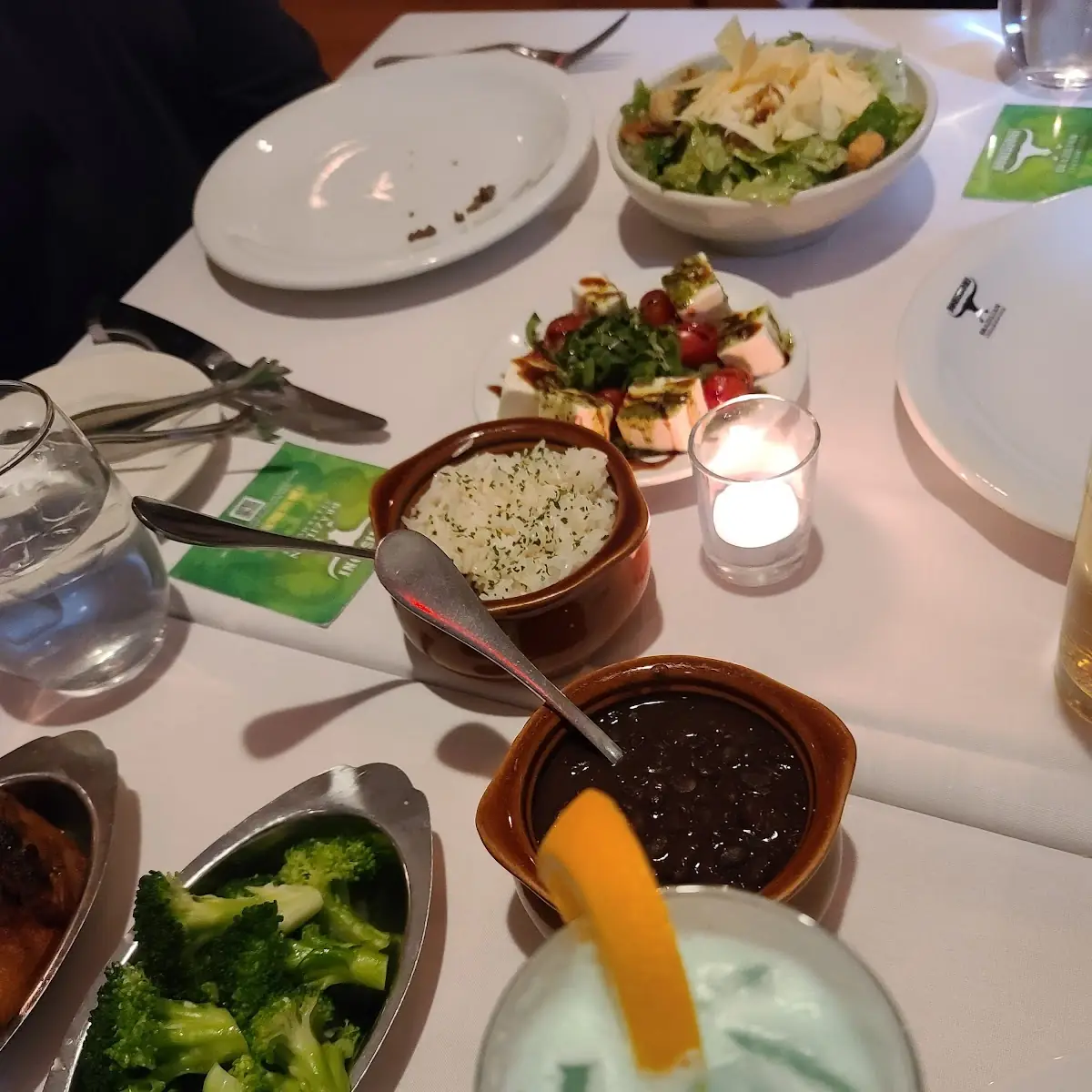 Rum Drink Broccoli Beans Rice