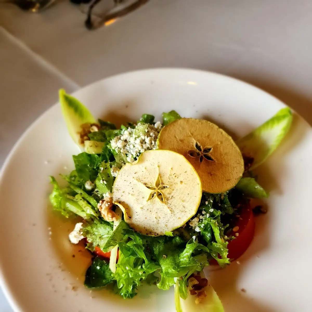 Chevre Chaud over Spinach Salad