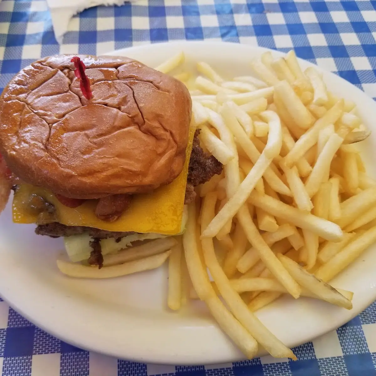 Bacon Cheeseburger and Fries