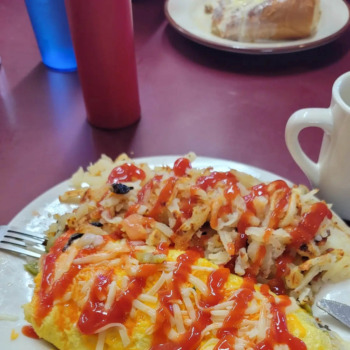Western Omelette with Hash Browns