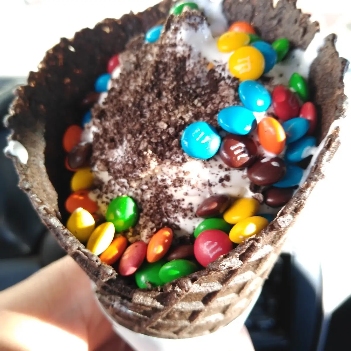 Double Stuf Oreo Waffle Cone w M&M's
