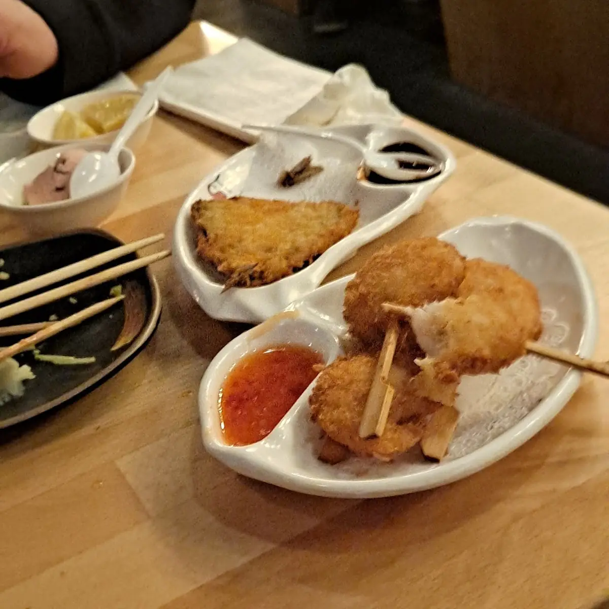 Shrimp Lollipop and Fried Mackerel