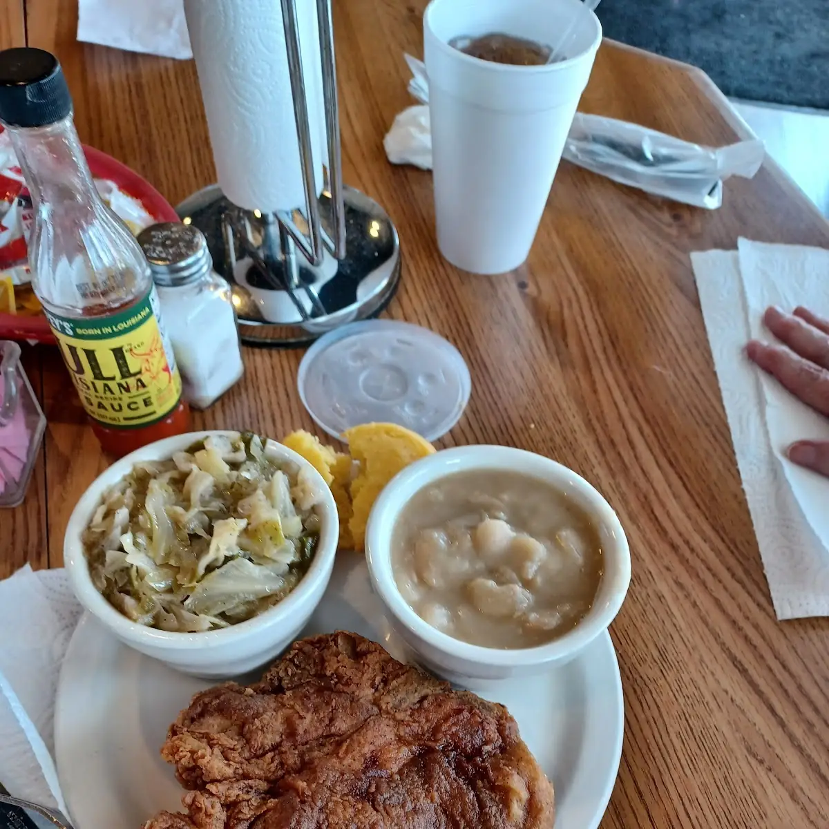 Fried Pork Chop Butterbeans Cabbage