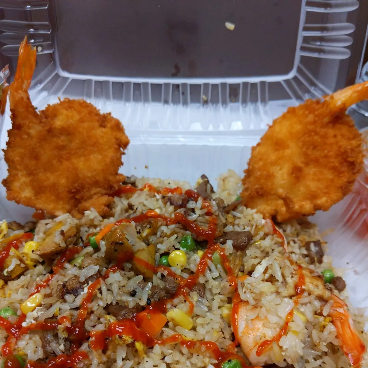Fried Rice with Tempura Shrimp