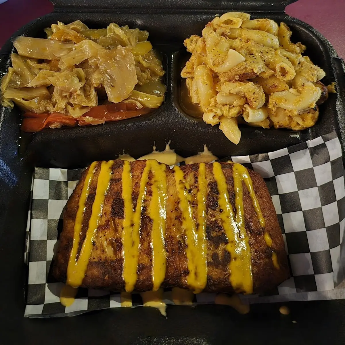 Fried Cabbage and Mac N Cheese