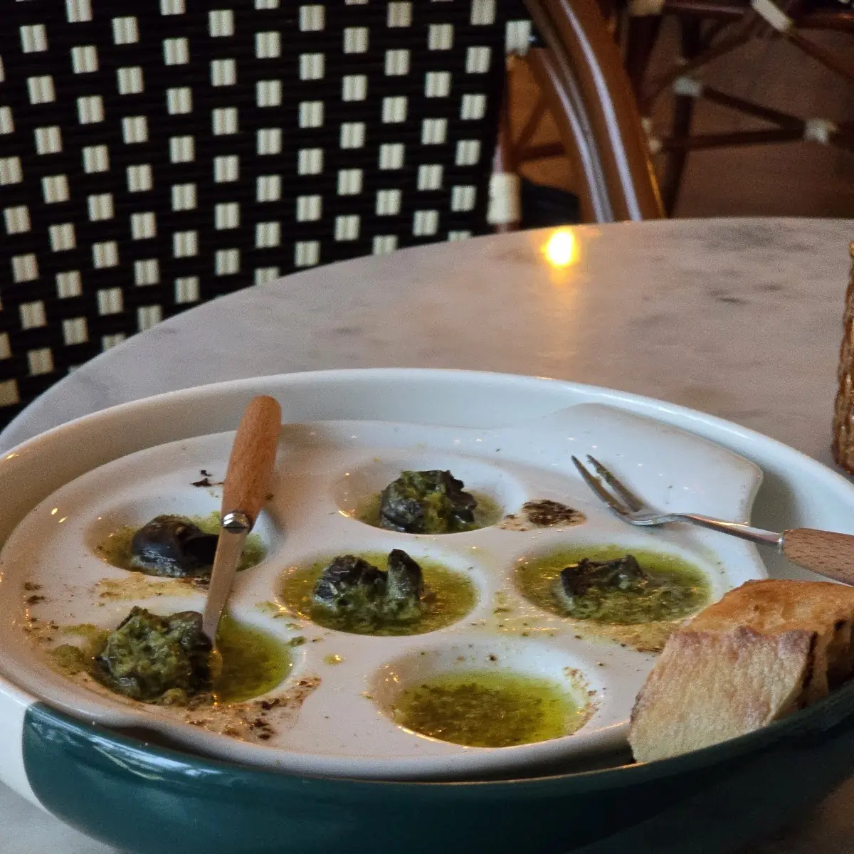 Escargots with Garlic Butter Bread